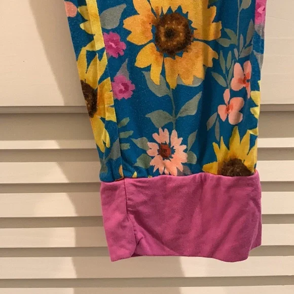 Little Sleepies Women’s Blue and Pink Sunflower Fields Bamboo Pajama Set Size XL - Picture 11 of 12